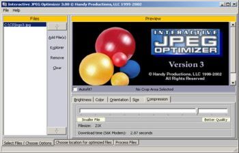 Interactive JPEG Optimizer Screenshot